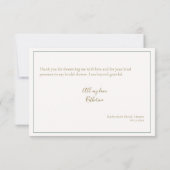 Emerald Gold Tea Elegantes Brautparty Vielen Dank Dankeskarte (Rückseite)