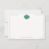 Emerald Gold Tea Pot Elegante Wedding Bridal Dankeskarte (Vorderseite)