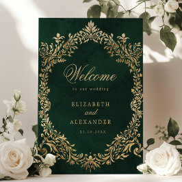 Emerald Gold Viktorianische Verzierte Hochzeit Wil Poster