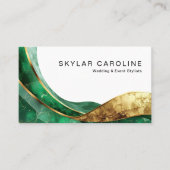 Emerald Gold Wedding and Event Stylists Visitenkarte (Vorderseite)