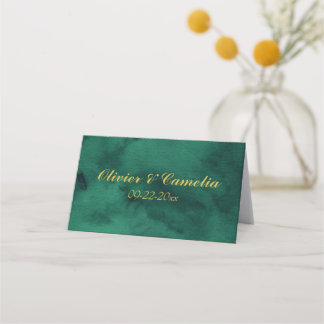 Emerald Gold Wedding Platzkarte