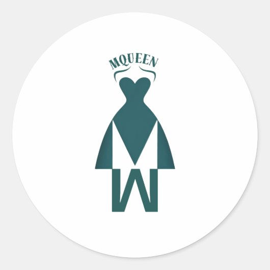 Emerald Gown-Silhouette Runder Aufkleber (Vorderseite)