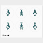 Emerald Gown-Silhouette Runder Aufkleber (Blatt)