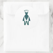 Emerald Gown-Silhouette Runder Aufkleber (Tasche)