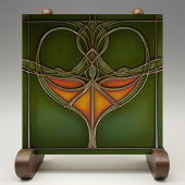 Emerald Grace Art Nouveau Fliese