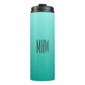 Emerald Gradient Custom Monogram Tumbler Thermosbecher (Vorderseite)