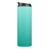 Emerald Gradient Custom Monogram Tumbler Thermosbecher (Nach rechts gedreht)