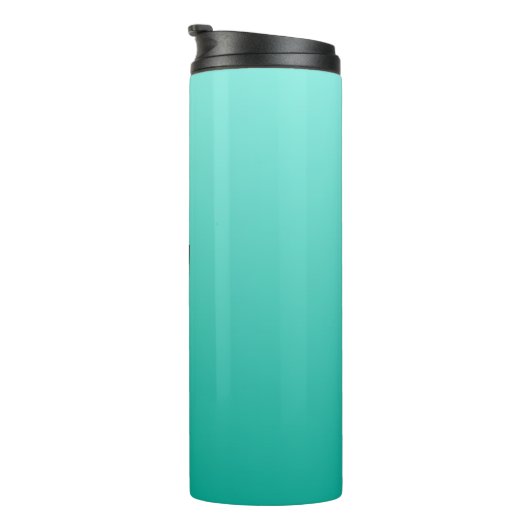 Emerald Gradient Custom Monogram Tumbler Thermosbecher (Nach rechts gedreht)