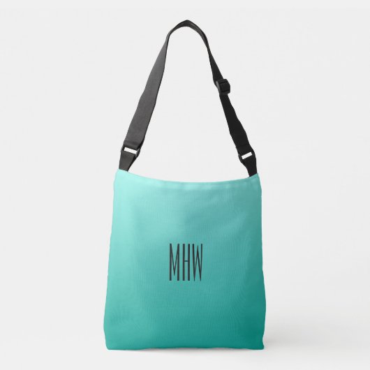 Emerald Gradient kundenspezifische Monogram-Tasche Tragetaschen Mit Langen Trägern (Vorderseite)