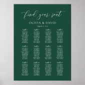 Emerald Green 12 Tabelle Seating Chart Poster (Vorne)