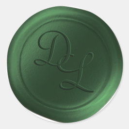 Emerald Green 2 Letter Monogram Wax Siegel Sticker