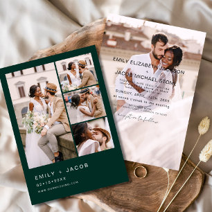 Emerald Green 5 Foto Moderne Elegante Hochzeit Einladung