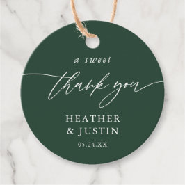 Emerald Green A Sweet Danke Gastgeschenk Hochzeit Geschenkanhänger