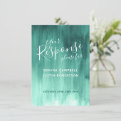 Emerald green abstrakt Hochzeitantwort UAWG qr Cod Einladung (Stehend Vorderseite)