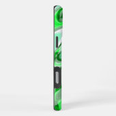 Emerald Green Abstrakt Marmor Liquid Text iPhone Hülle (Rechte Seite)