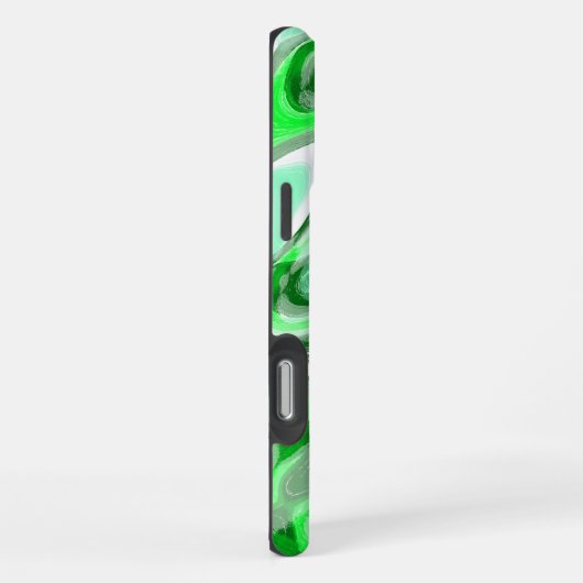 Emerald Green Abstrakt Marmor Liquid Text iPhone Hülle (Rechte Seite)