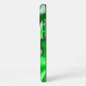 Emerald Green Abstrakt Marmor Liquid Text iPhone Hülle (Linke Seite)