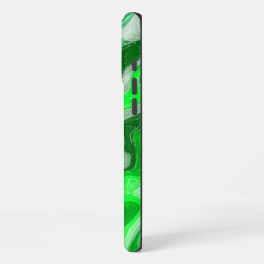 Emerald Green Abstrakt Marmor Liquid Text iPhone Hülle (Linke Seite)