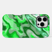 Emerald Green Abstrakt Marmor Liquid Text iPhone Hülle (Rückseite (Horizontal))