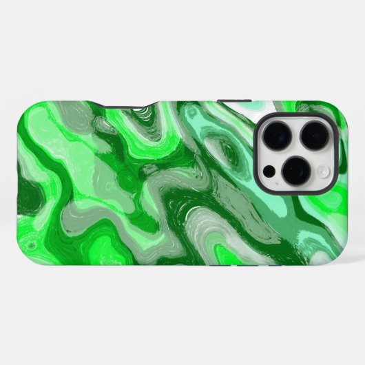 Emerald Green Abstrakt Marmor Liquid Text iPhone Hülle (Rückseite (Horizontal))