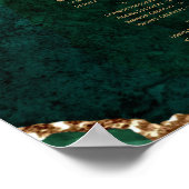 Emerald Green Agate Alphabetische Hochzeitssitze Poster (Ecke)