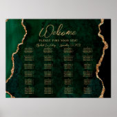 Emerald Green Agate Alphabetische Hochzeitssitze Poster (Vorne)