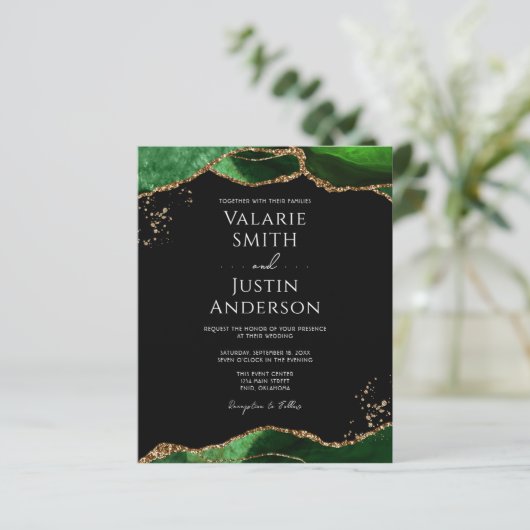 Emerald Green Agate Budget Wedding (Stehend Vorderseite)