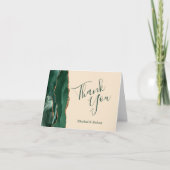 Emerald Green Agate Champagne Wedding Vielen Dank Karte (Vorderseite)