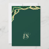 Emerald Green Agate Eucalyptus Jewel Tone Wedding Einladung (Rückseite)