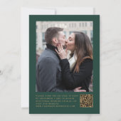 Emerald Green Agate Foto QR Code Wedding Einladung (Rückseite)