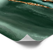 Emerald Green Agate Gold Script Wedding Welcome Poster (Ecke)