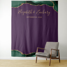 Emerald Green Agate Lila Wedding Foto Booth Wandteppich