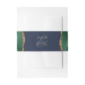 Emerald Green Agate Navy Blue Wedding Einladung Einladungsbanderole (Vorderseite Beispiel)