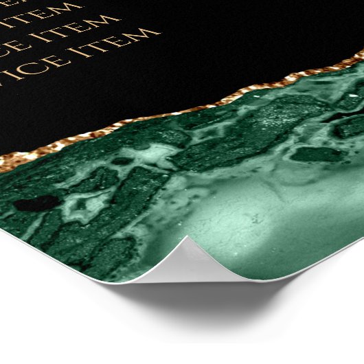 Emerald Green Agate Price List Poster (Ecke)