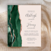 Emerald Green Agate Rose Gold Blush Wedding