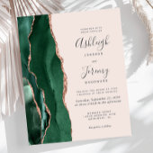 Emerald Green Agate Rose Gold Blush Wedding