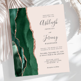 Emerald Green Agate Rose Gold Blush Wedding