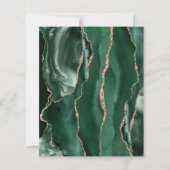 Emerald Green Agate Rose Gold Blush Wedding (Rückseite)