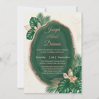 Emerald Green Agate Wedding Invitation Einladung