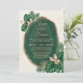 Emerald Green Agate Wedding Invitation Einladung (Stehend Vorderseite)