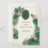 Emerald Green Agate Wedding Invitation Einladung (Rückseite)