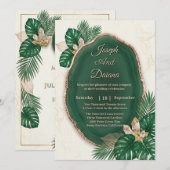 Emerald Green Agate Wedding Invitation Einladung (Vorne/Hinten)