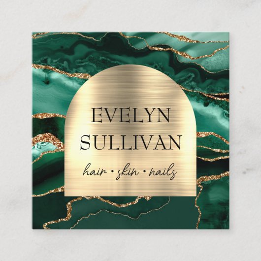 Emerald Green Age Imitat-Folienkarte Quadratische Visitenkarte (Vorderseite)
