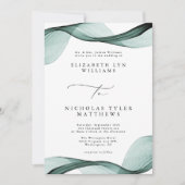 Emerald Green All-in-One-Einladungen für Hochzeite Einladung (Vorderseite)