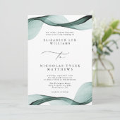 Emerald Green All-in-One-Einladungen für Hochzeite Einladung (Stehend Vorderseite)