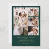 Emerald Green All in One QR Code Foto Hochzeit Einladung (Vorderseite)