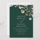 Emerald Green All in One QR Code Wedding Einladung (Vorderseite)
