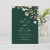 Emerald Green All in One QR Code Wedding Einladung (Stehend Vorderseite)