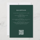 Emerald Green All in One QR Code Wedding Einladung (Rückseite)