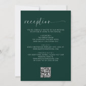 Emerald Green All in one Wedding QR Code Einladung (Rückseite)